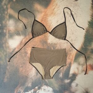 Black and Cream Bikini Set